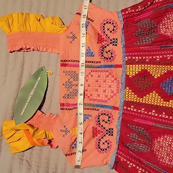 NWT embroidered Farm Rio mini dress size M - Picture 6 of 6